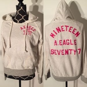 Grey Striped Lightweight AE Hoodie